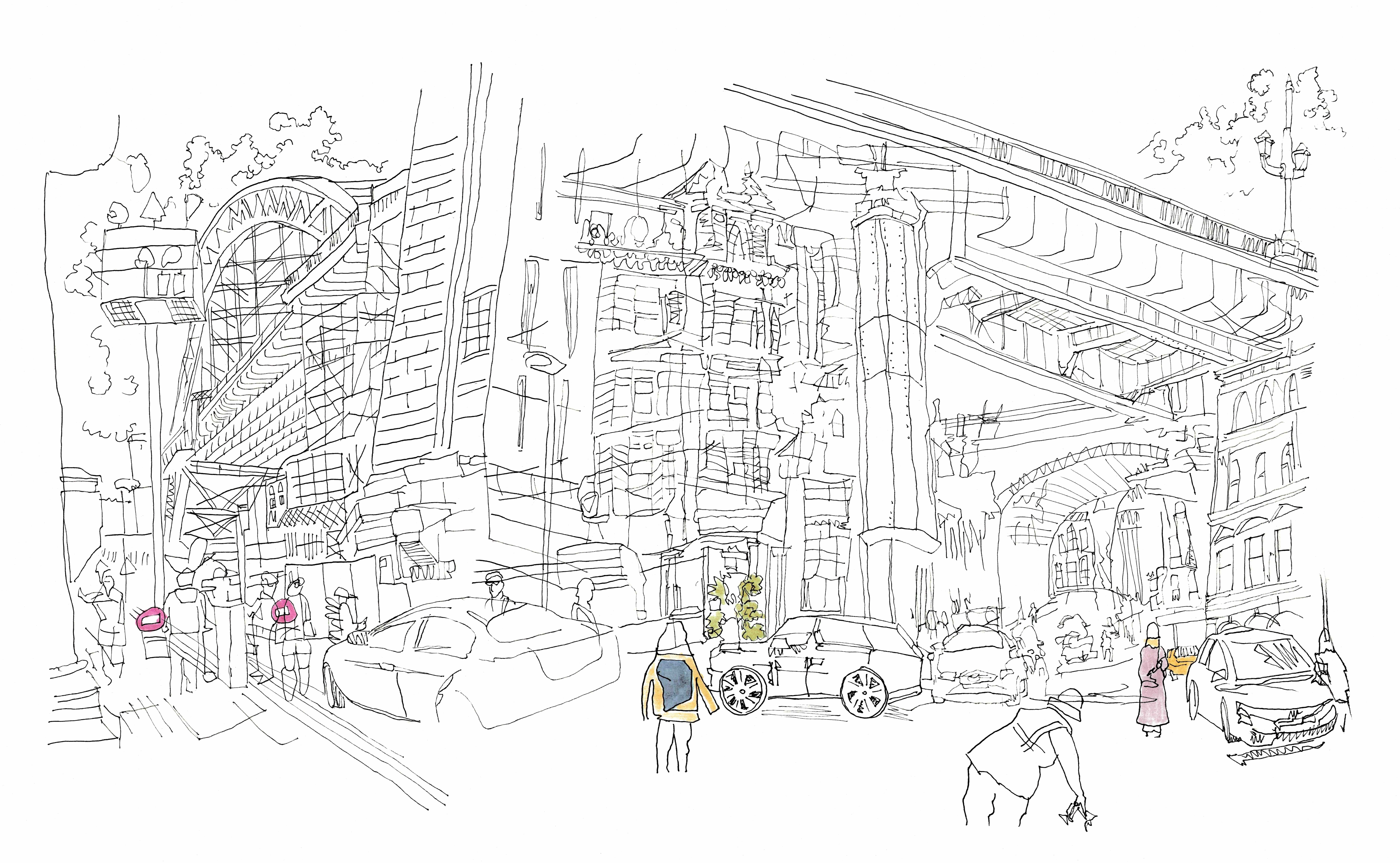 Lombard Street, drawing by Adam Taylor, Adam George Taylor